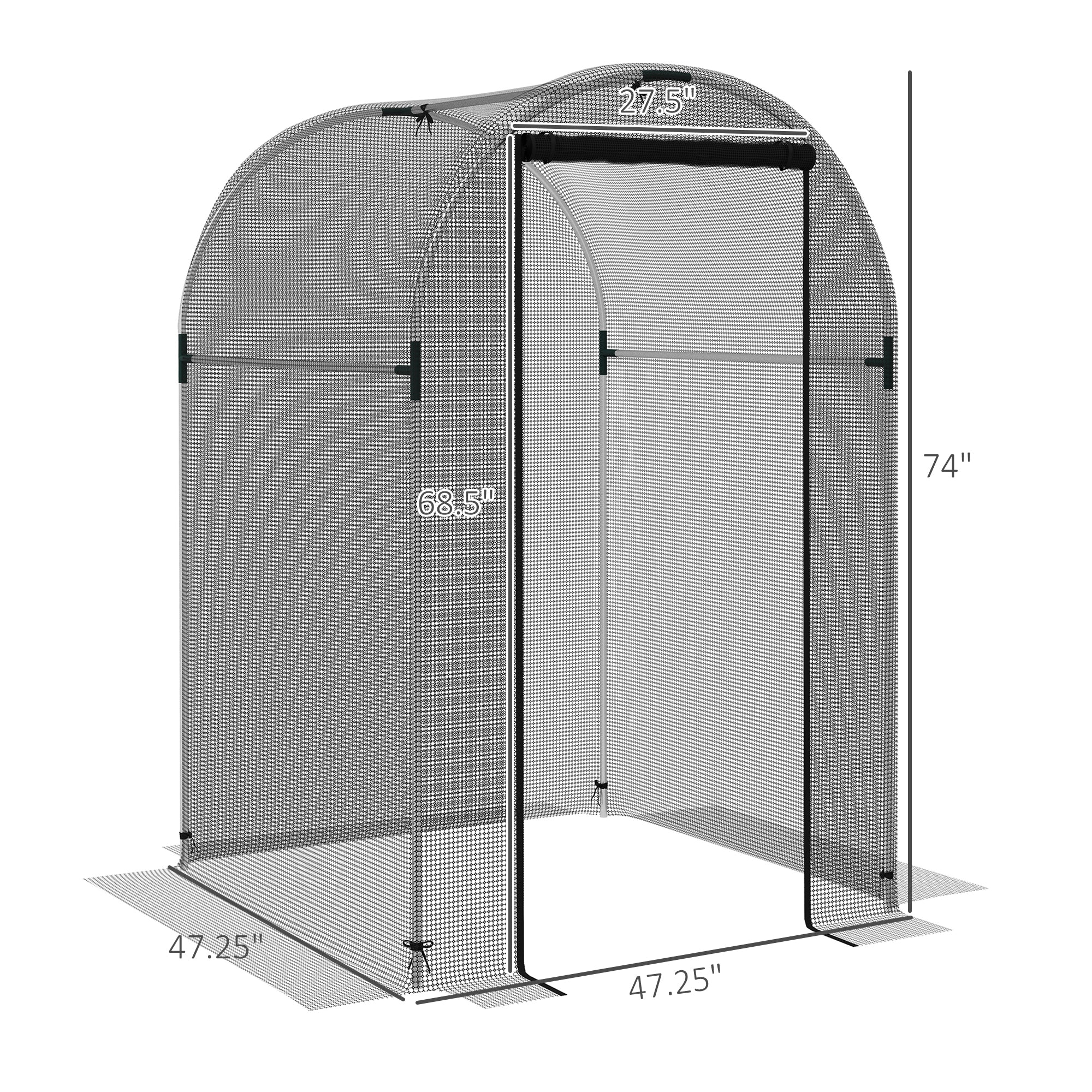 4' x 4' Crop Cage, Plant Protection Tent with Zippered Door and Galvanized Steel Frame, Fruit Cage Netting Cover for Garden, Yard, Lawn, Black