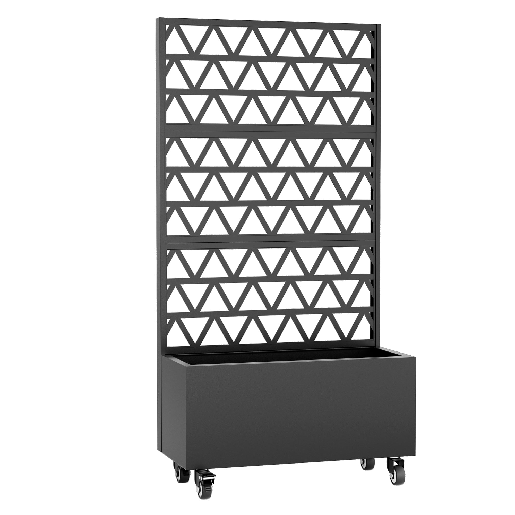 Metal Planter Box with Trellis – 72" Raised Garden Bed for Climbing Plants & Privacy Screen