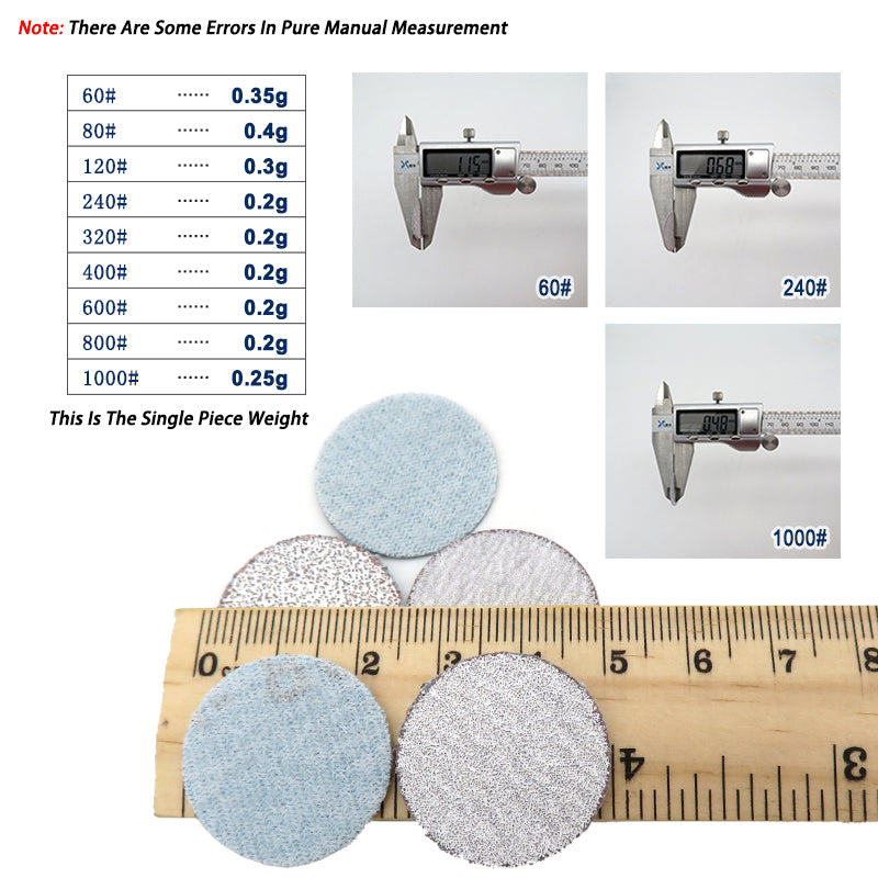 1" Inch 25mm Sanding Disc Sandpaper Dry Use Hook & Loop Sandpaper 60#-1000# Grit