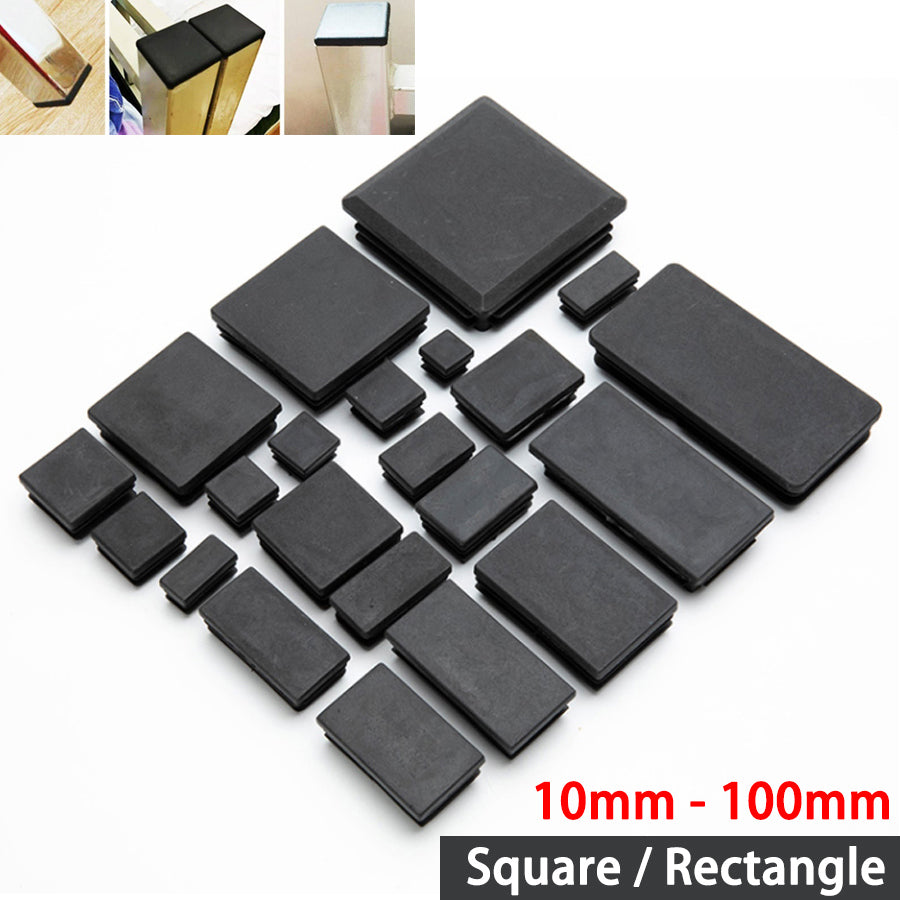 Black Plastic Square Blanking End Caps for tube and pipe protection