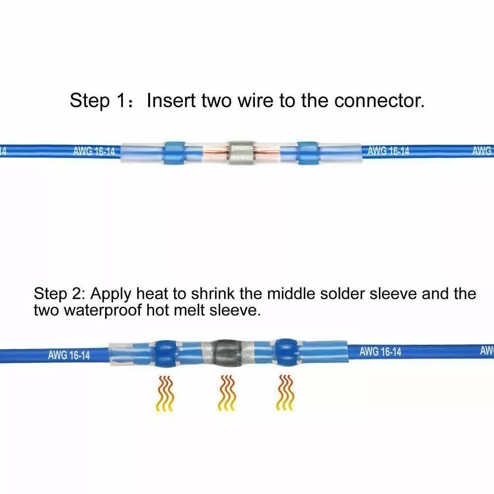 500PCS Waterproof Solder Seal Sleeves Heat Shrink But Wire Connectors Terminals - HomeDIYer