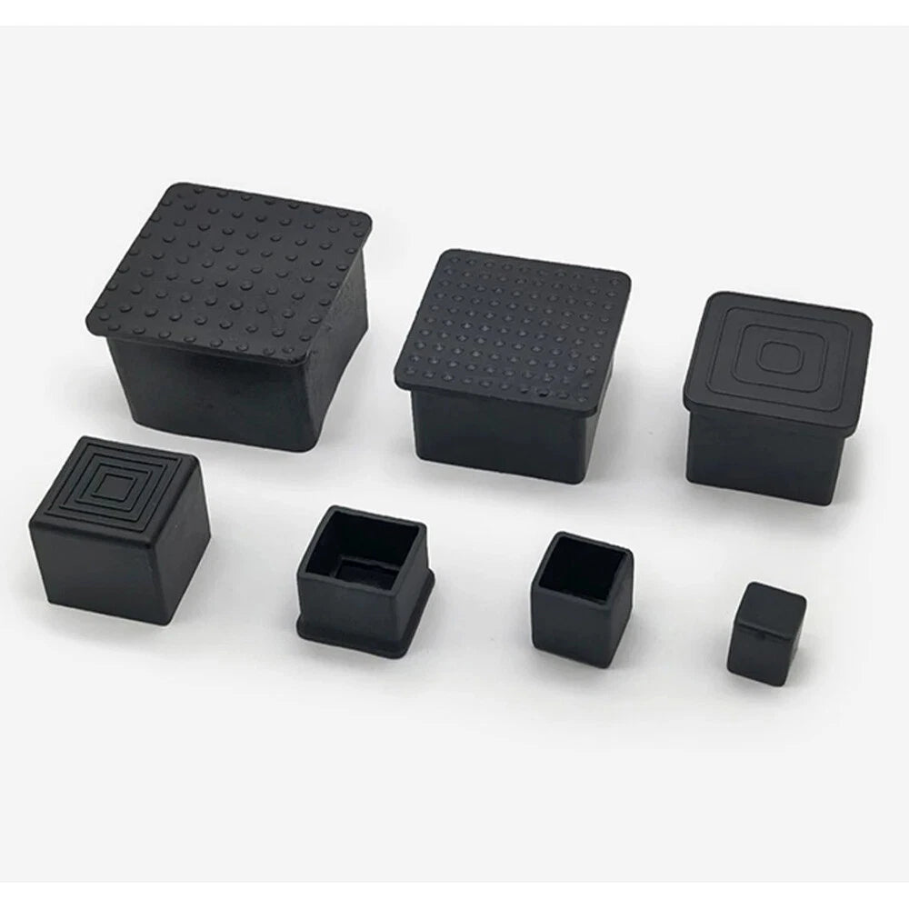 Square Chair Leg Caps Anti - Slip Rubber Chair Tips Table Chair Floor Protectors - HomeDIYer