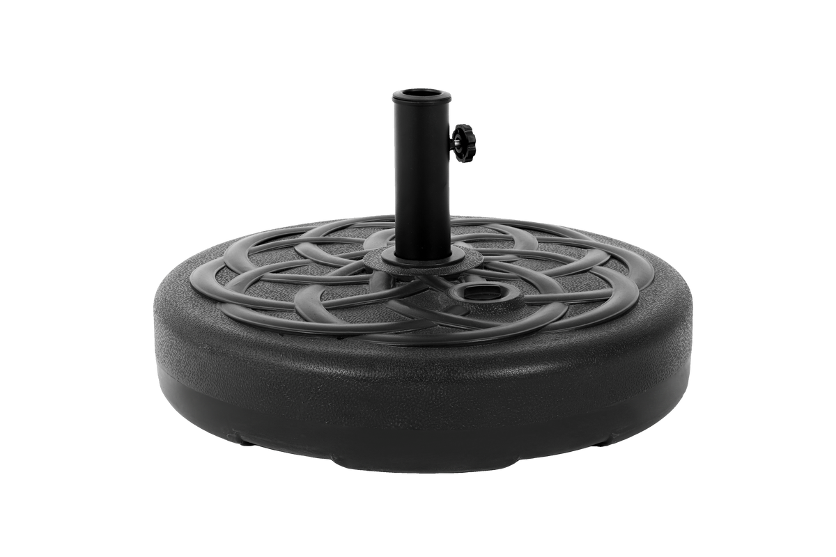 Patio Umbrella Base, Fillable with Sand or Water, Fits 1.5–1.89 In Poles, Black