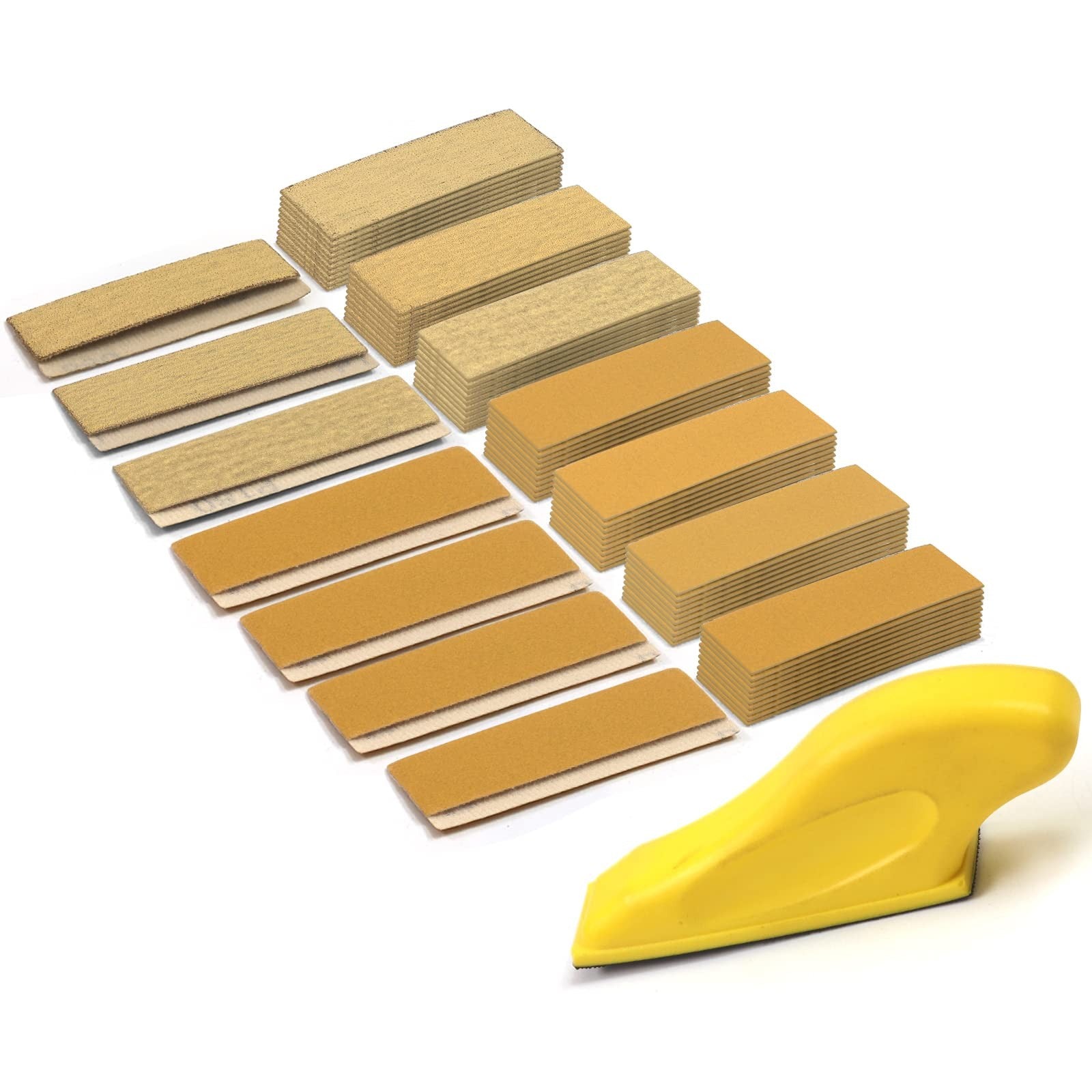 Micro Sander Small Sanding Sand Paper Sanding Block 3.5”x 1.1” Yellow sandpaper