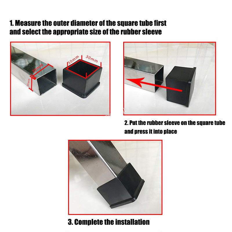 Close-up detail of black raw rubber end cover cap showing flexible material and finish