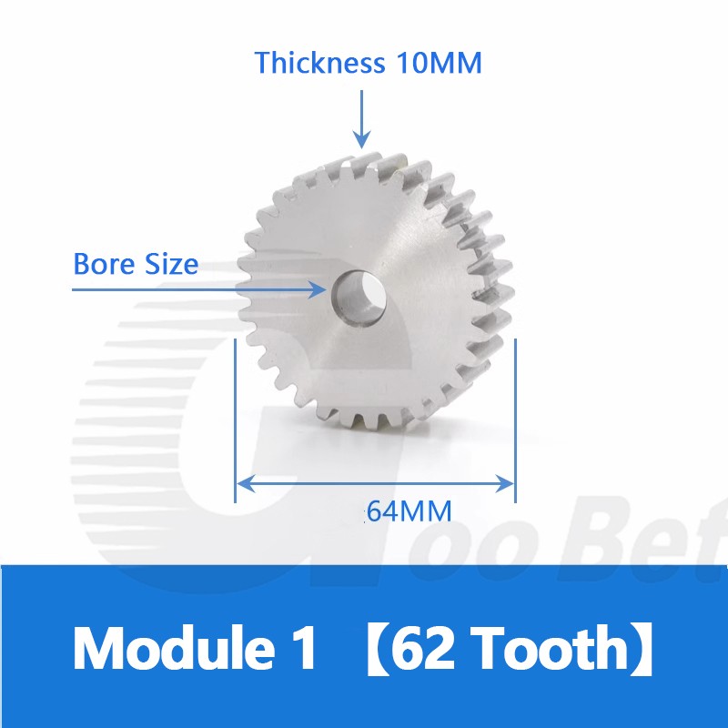 Spur Gear Module 1 Stainless Steel 12-120 Tooth Motor Pinion Flat Gear Precision