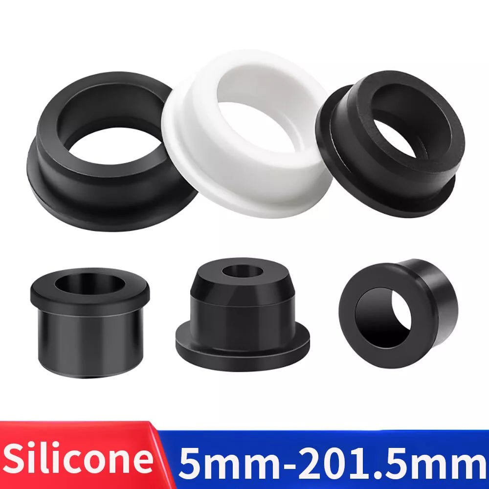 5mm - 201.5mm Silicone Rubber Grommet Plug Bungs Cable Wiring Protect Bushes Black - HomeDIYer
