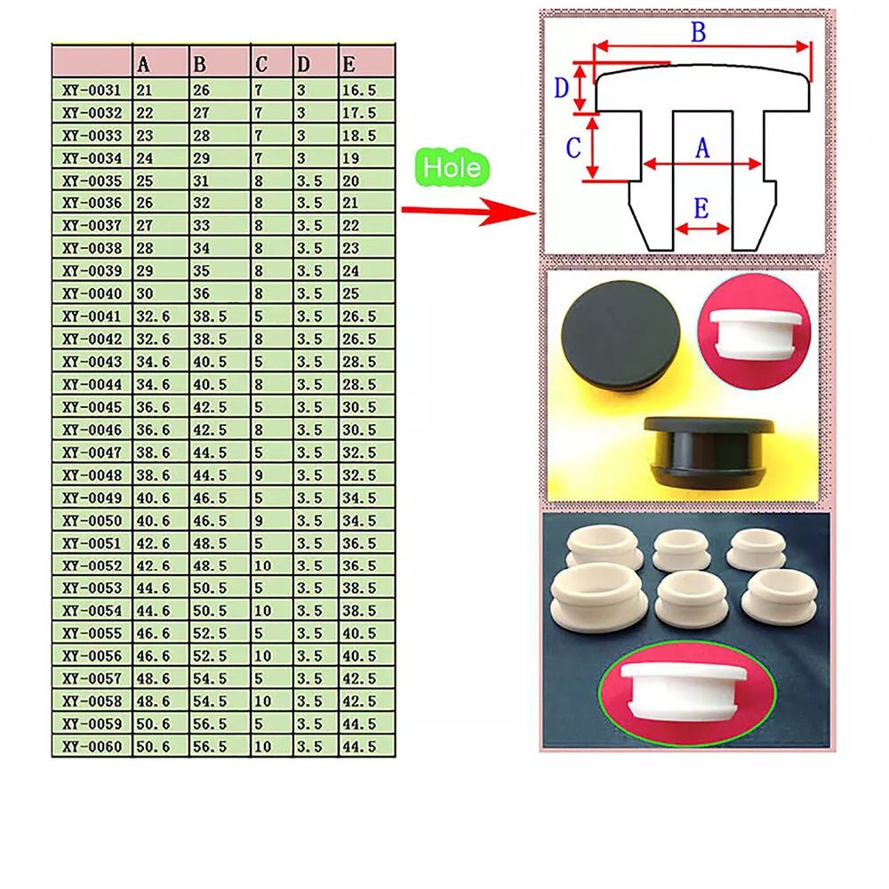 Transparent Snap - On Hole Plug Silicone Rubber Blanking Seal Bung Pipe 2.5mm - 30mm - HomeDIYer