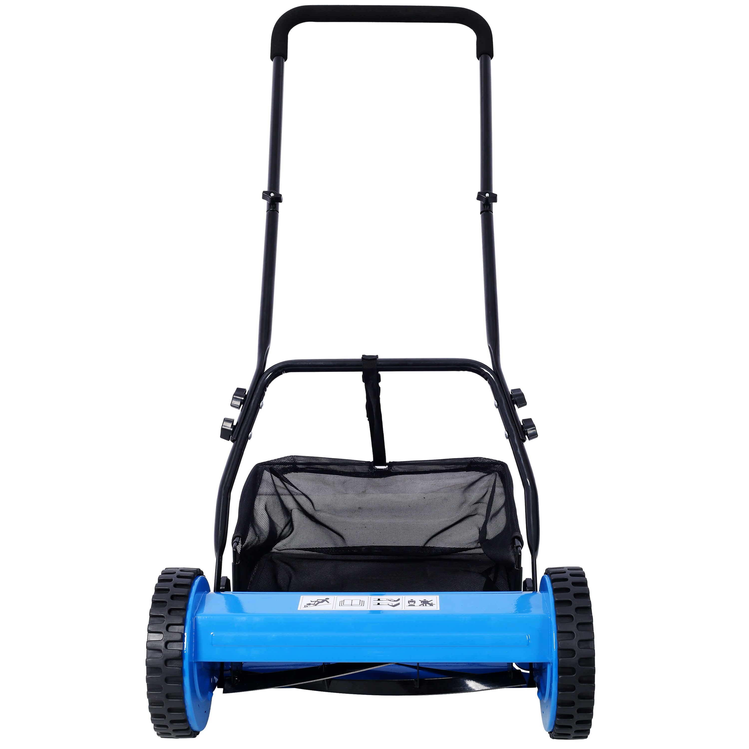 16-Inch 5-Blade Push Reel Lawn Mower with Grass Catcher, BLUE COLOR