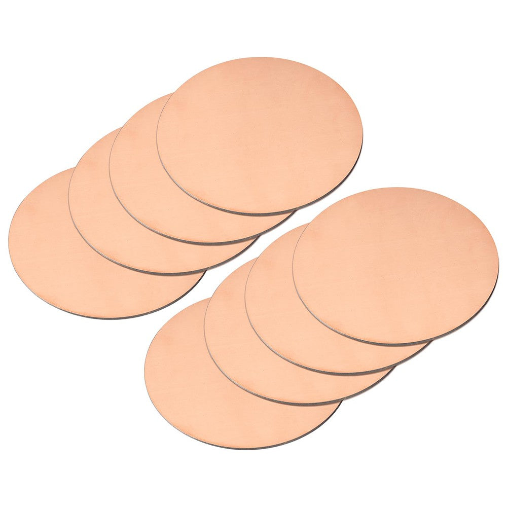 Solid Pure Copper Discs Blanks Round Plate Metal Sheet 0.5-5mm Thick 1-200mm Dia