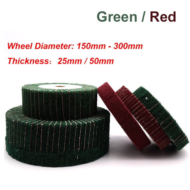 Nylon Fiber Flap Wheel Dia 150-300mm Abrasive Buffing Polishing Wheel Green/Red