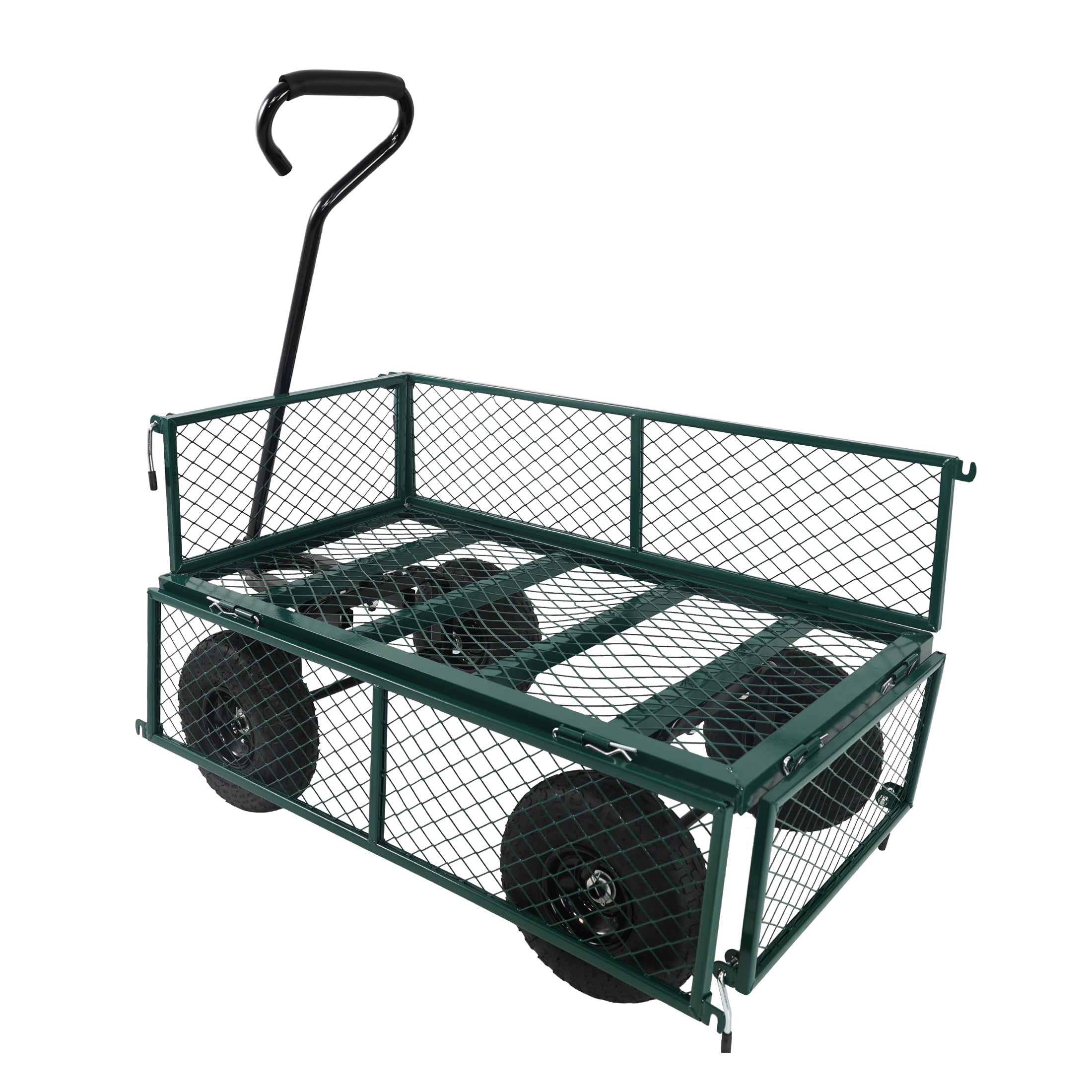 Wagon Cart Garden cart trucks make it easier to transport firewood (green)