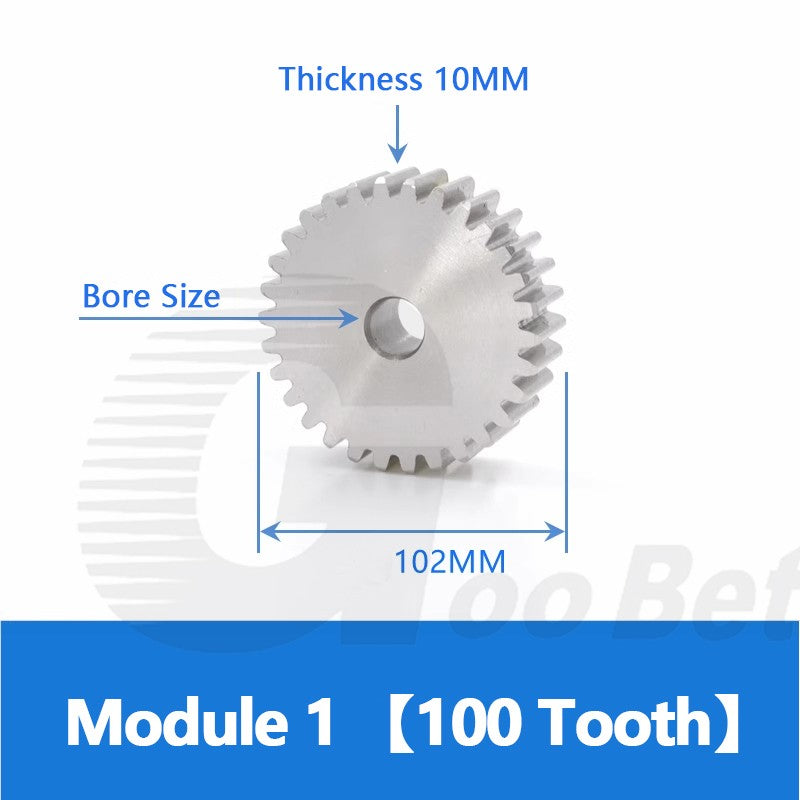 Spur Gear Module 1 Stainless Steel 12-120 Tooth Motor Pinion Flat Gear Precision