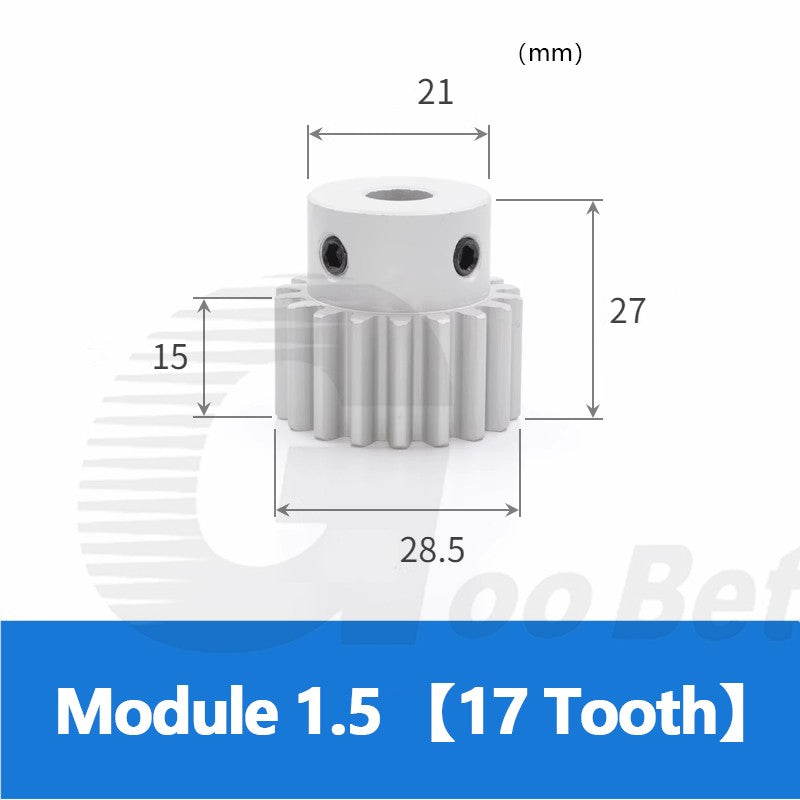 Spur Gear Aluminium Mod 1.5 with Hub 12- 32 Tooth Pinion Motor Gear Bore 6-20mm