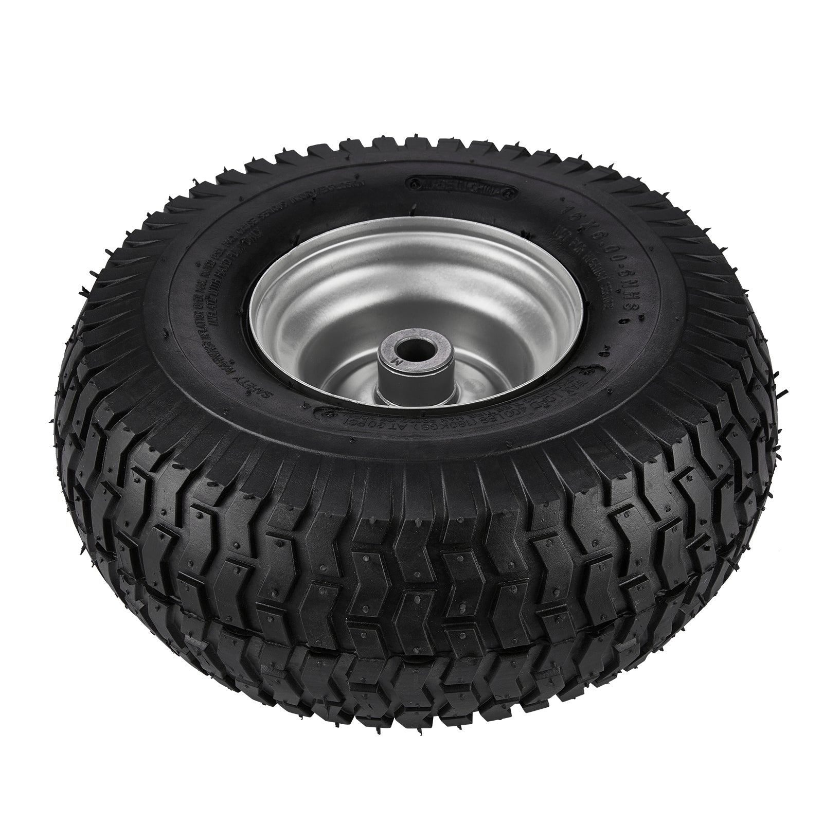 2-Pack 15x6-6" Lawn Tractor Tires โ Turf Pneumatic with Rims, 3" Centered Hub, 16 Adapters
