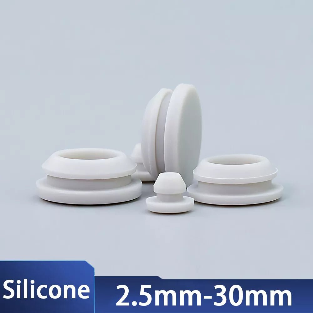 Grey Snap - On Hole Plug Silicone Rubber Blanking Seal Bung Pipe Tube 2.5mm - 30mm - HomeDIYer
