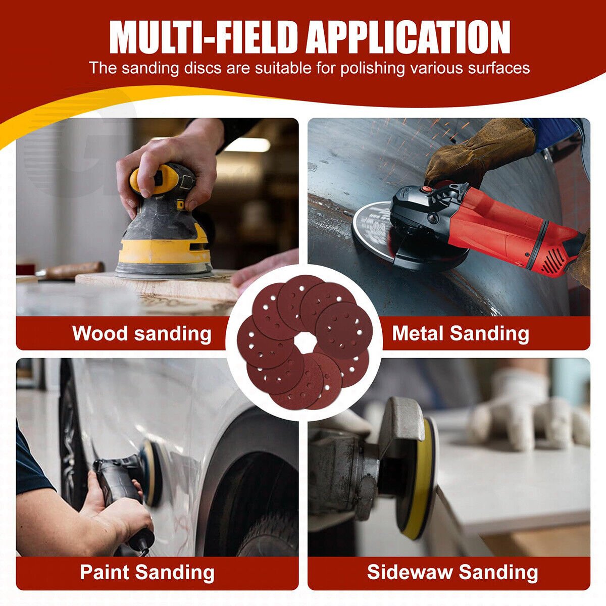 125mm 5" 8 Holes Sanding Discs Set 40 60 80 120 180 - 600 Grit For Orbital Sander - HomeDIYer