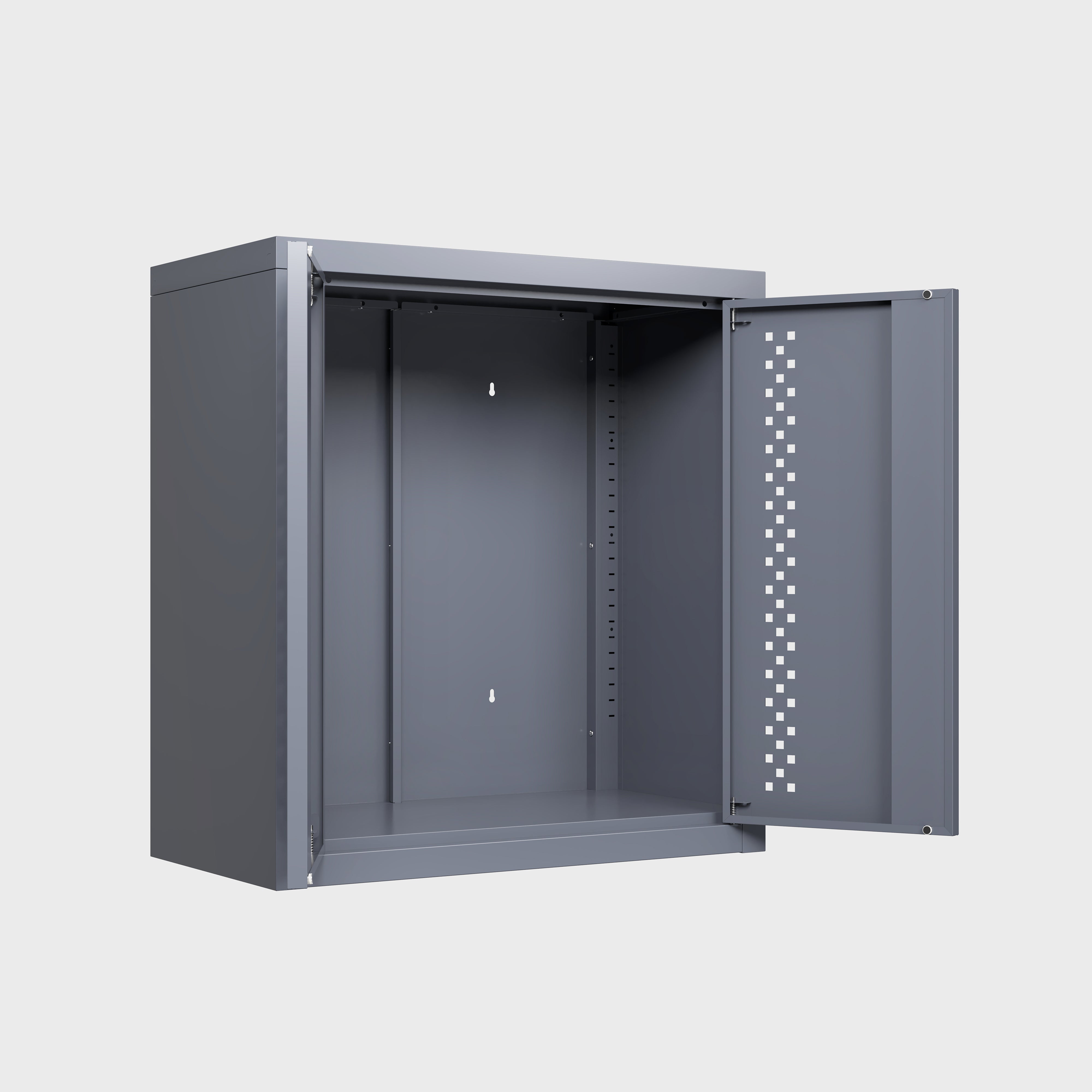 Wall-Mounted Metal Garage Cabinet – Floating Tool Storage with Removable Shelves (Gray)
