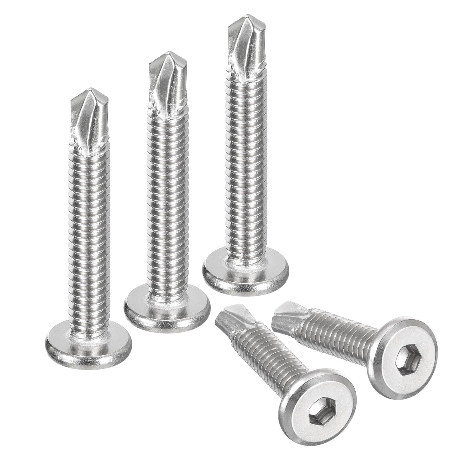 M5.2 M6.3 Hex Socket Flat Head Self‑Drilling Screws – 410 Stainless Steel