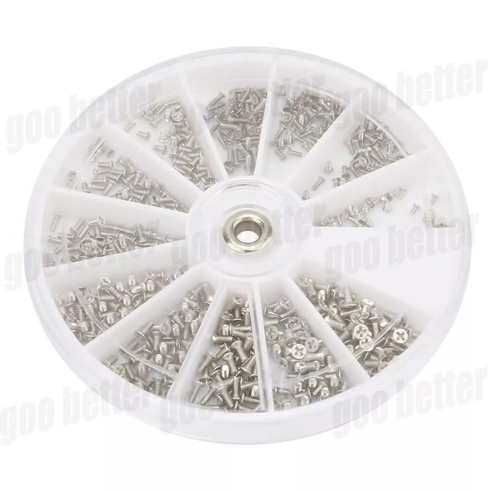 600PC Small Mini Screws M1 M1.2 M1.4 M1.6 Flat Head Screws for Eyeglasses Watch - HomeDIYer