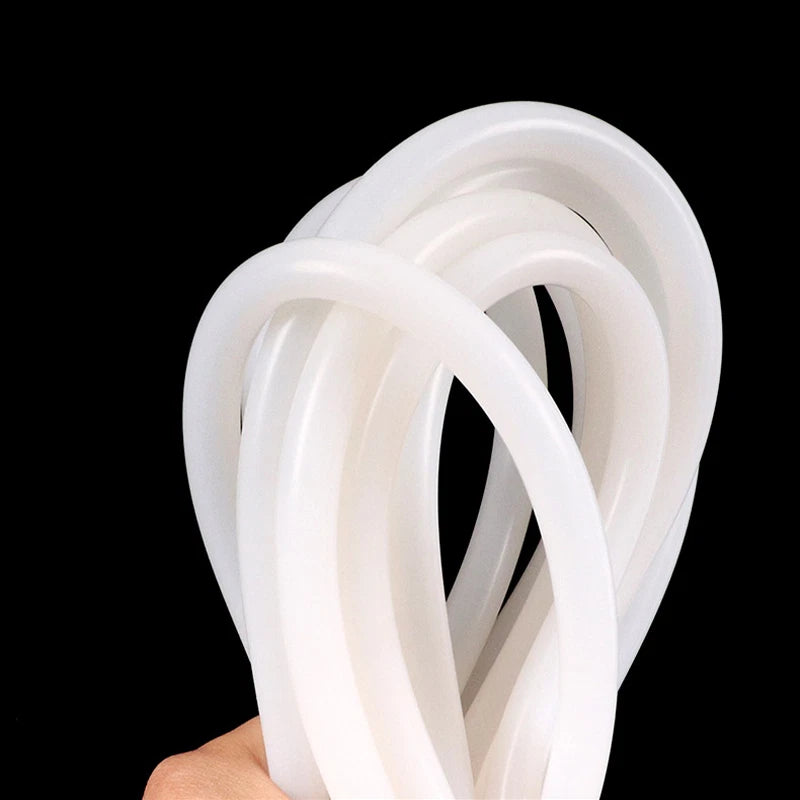 Silicone Tubing — Food Grade Silicone Rubber Hose, White & Clear, 5m Rolls