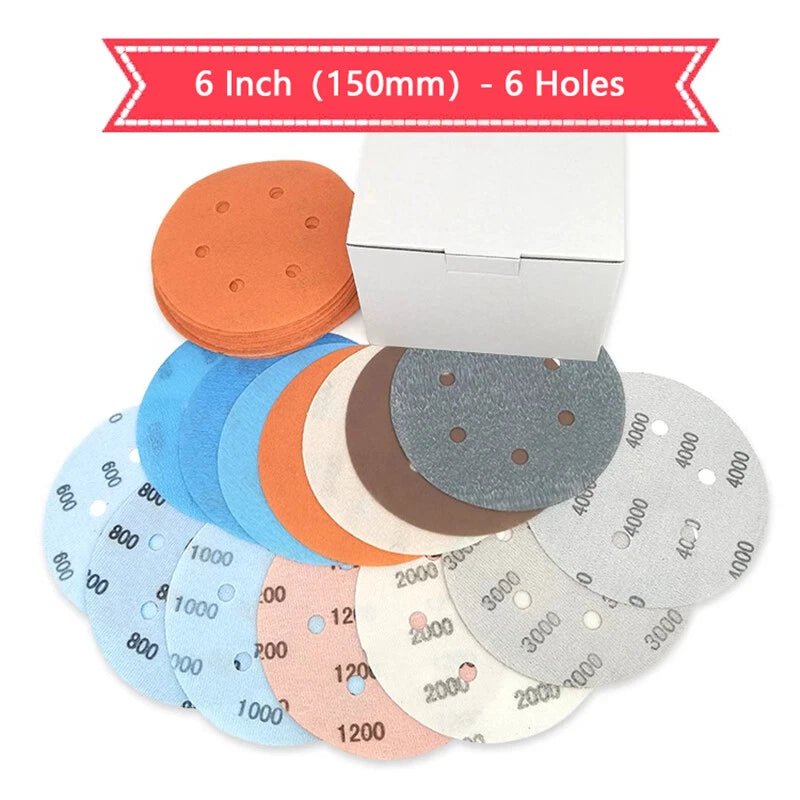 FV Soft Film Sandpaper 125mm/150mm Wet and Dry Sanding Discs 600 - 5000 Grit