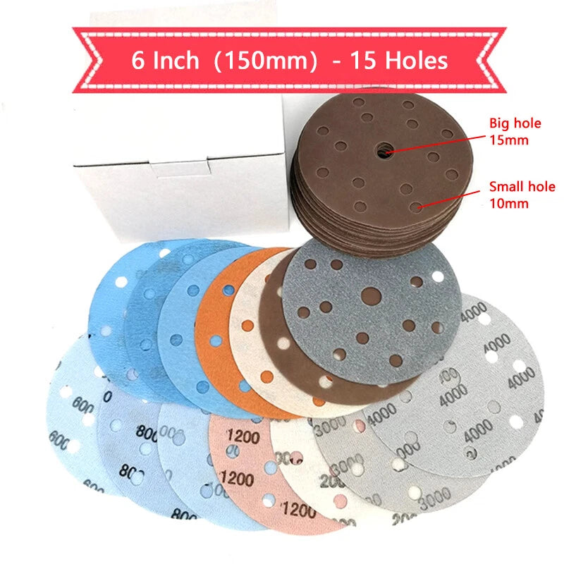 FV Soft Film Sandpaper 125mm/150mm Wet and Dry Sanding Discs 600 - 5000 Grit