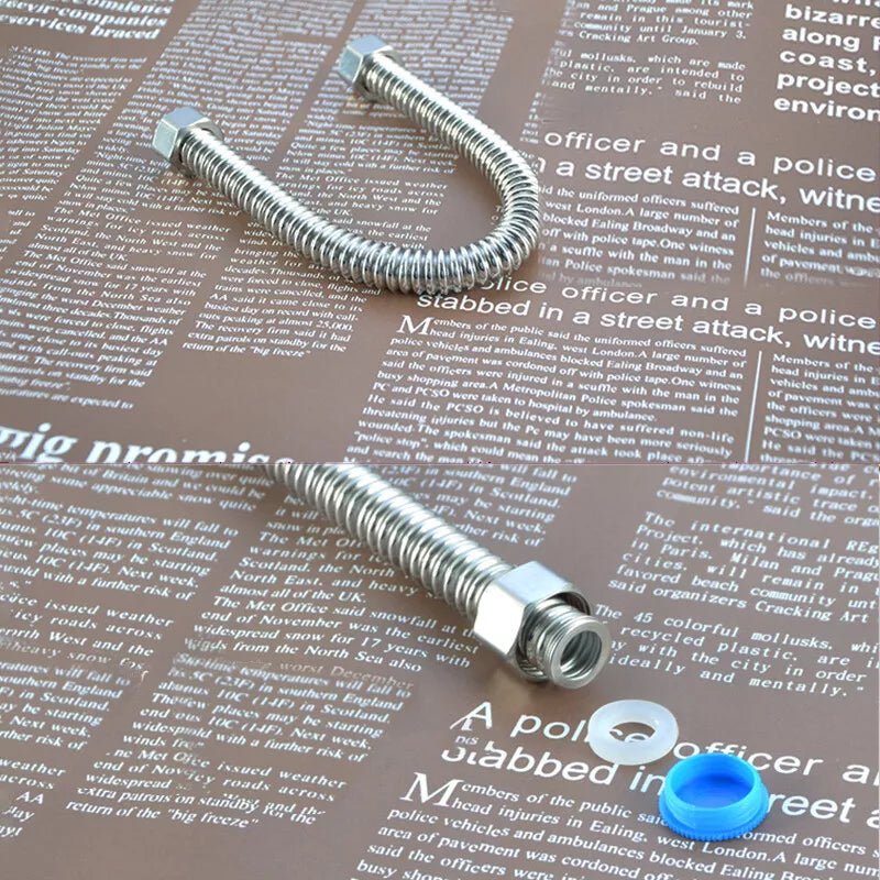 1/2'' 304 Stainless Steel Flexible Bellows Hose Tube Kitchen Bathroom 10CM - 2M - HomeDIYer