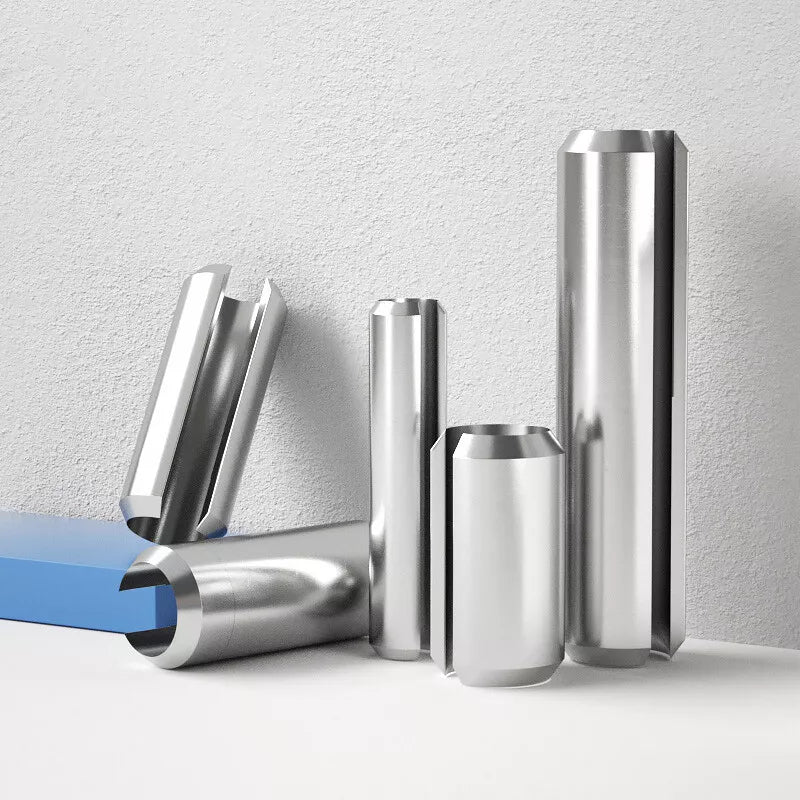 304 Stainless Steel Spring Pins Cylindrical Elastic Open Dowel Pins M6 - M12(10pcs) - HomeDIYer