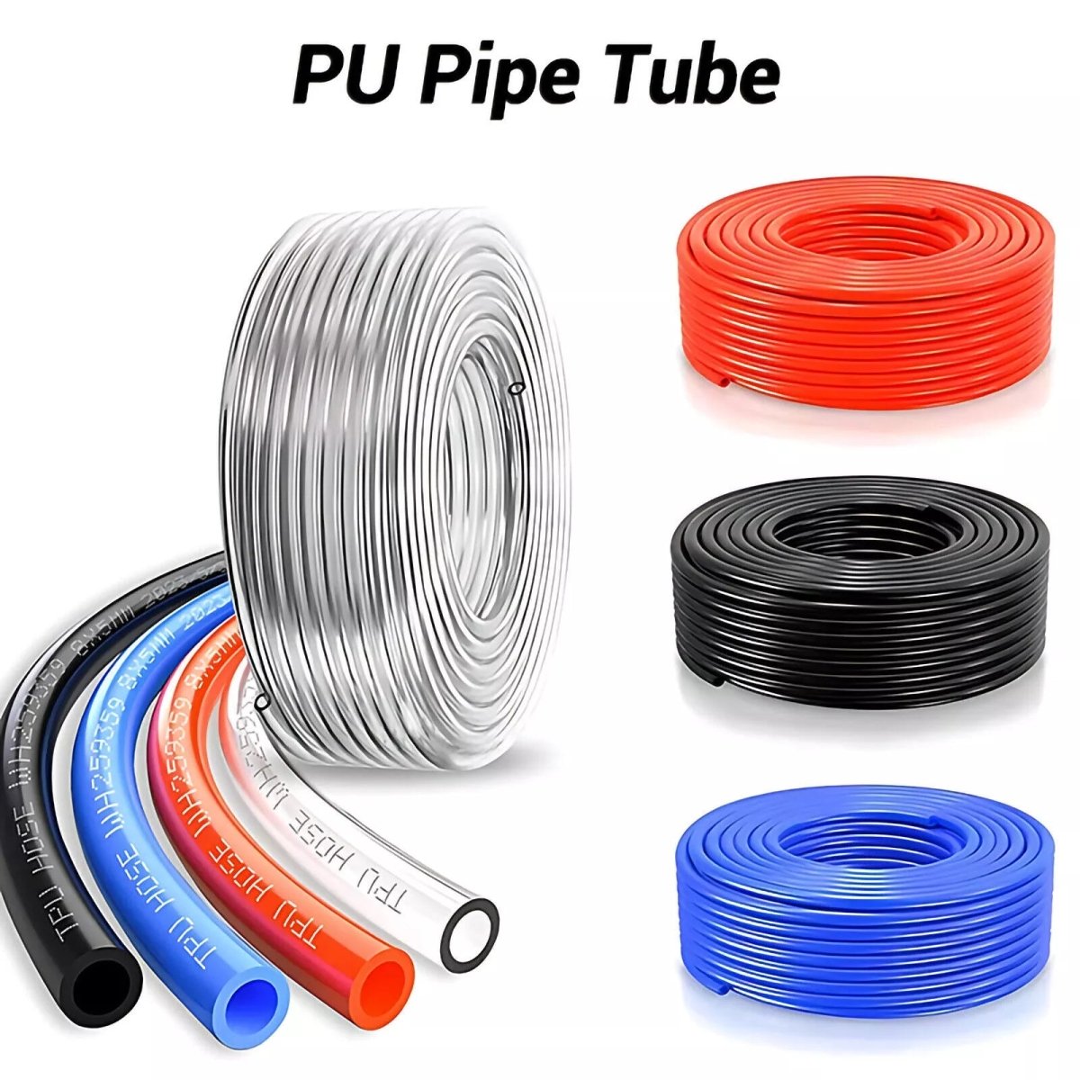 Polyurethane Flexible Tubing Pneumatic PU Pipe Tube Hose - Air Chemical Fuel Oil Length 1 m - HomeDIYer