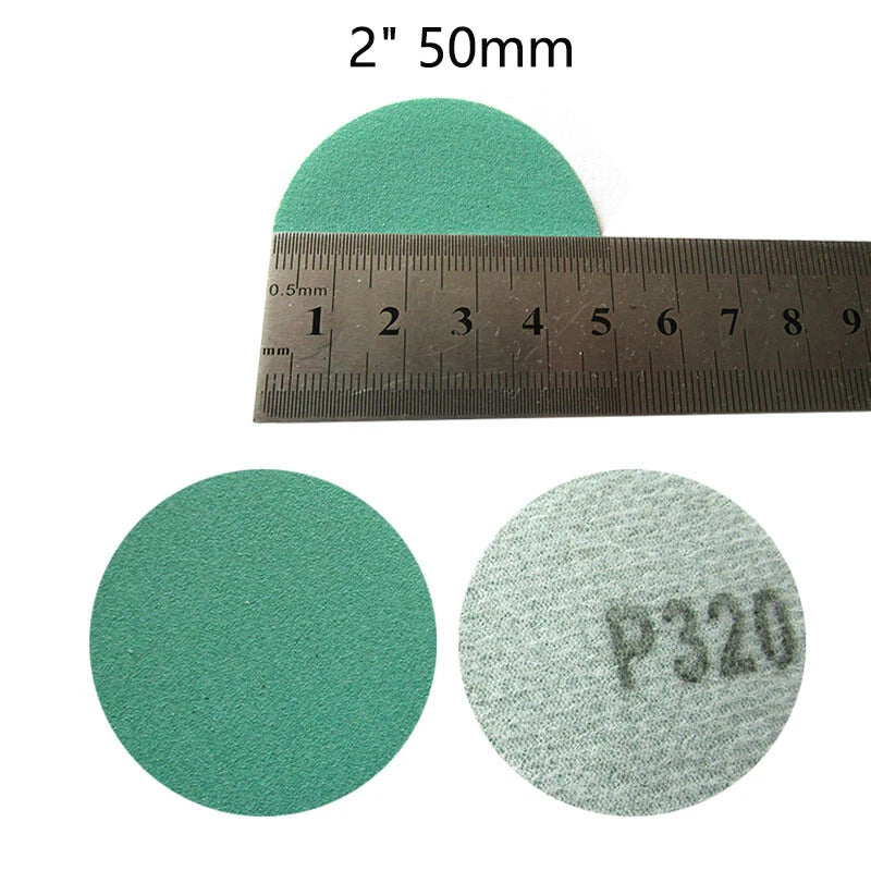 50mm Wet & Dry Sanding Discs 2" Sandpaper Film Pads Hook & Loop 40 - 2000 Grit