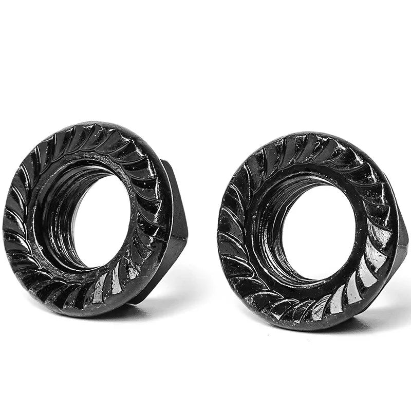 Carbon Steel Black Hex Flange Nuts M2 M2.5 M3 M4 M5 M6 M8 M10 M12 M16(10pcs) - HomeDIYer