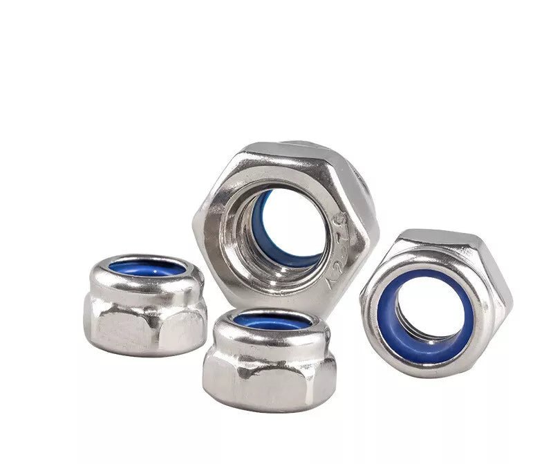 10Pcs Carbon Steel Nickel Plated Hex Nylon Lock Nuts M2 M2.5 M3 M4 M5 M6 M8 - HomeDIYer