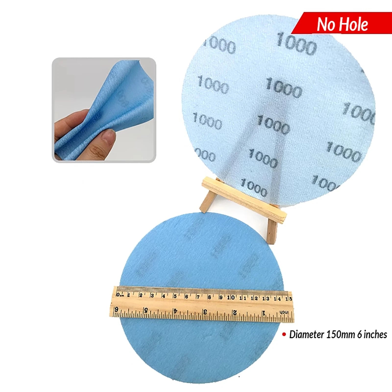 6" 150mm Wet and Dry Sanding Discs Film Sandpaper Hook & Loop Pads 600-5000 Grit
