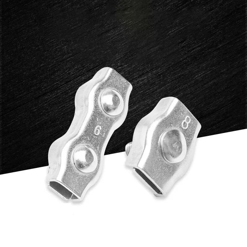 M2 - M10 Stainless Steel Wire Rope Grip single clip Cable Clamp Fastening Clips 10Pcs - HomeDIYer