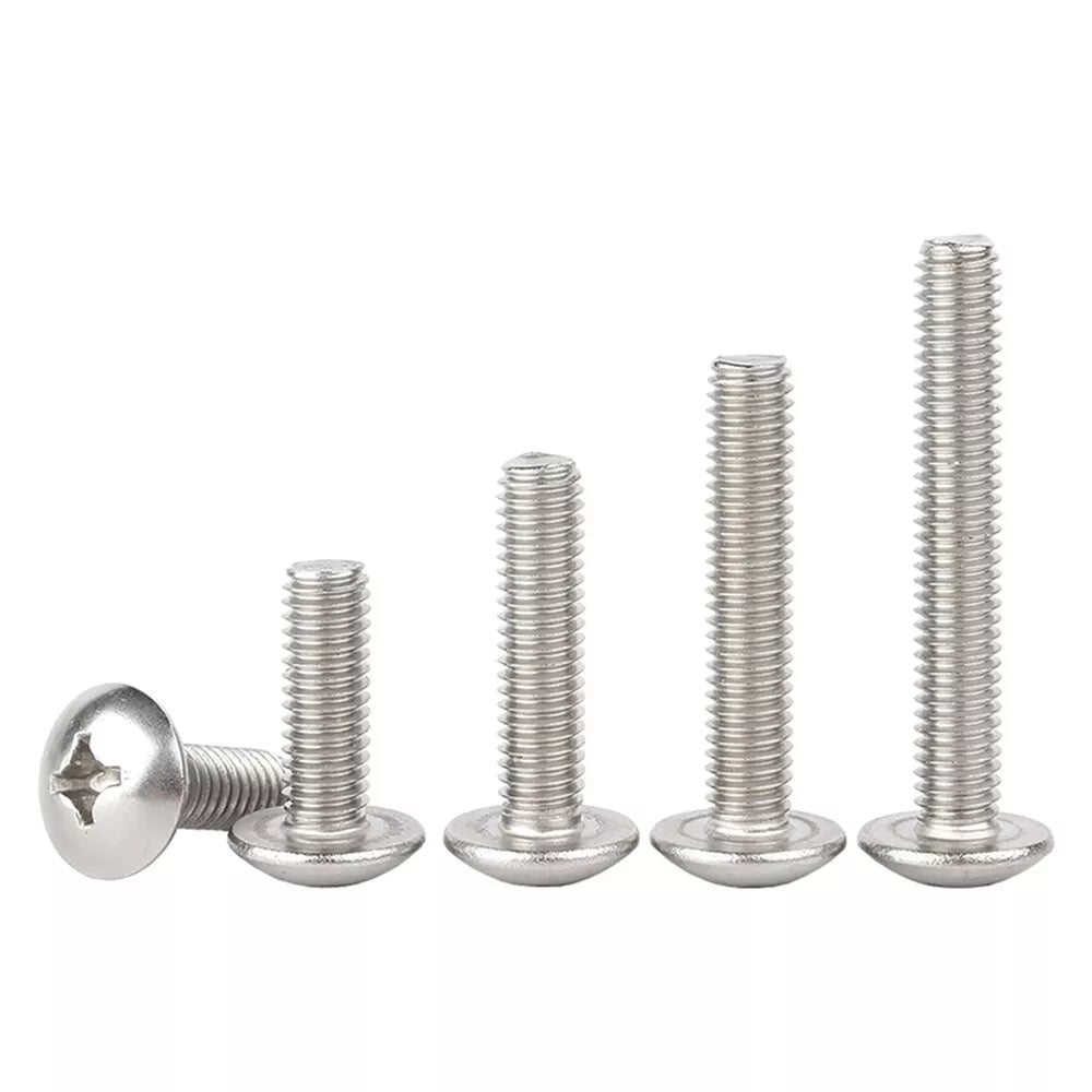 304 stainless steel Phillips Truss Head Machine Screw M2 M2.5 M3 M4 M5 M6 Length 3mm - 100mm - HomeDIYer