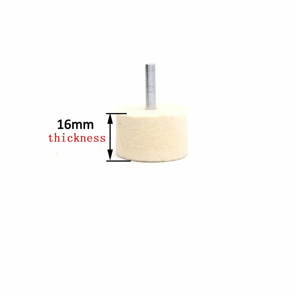 6mm 4" Shank 20 - 40mm Pad Wool Felt Polishing Buffing Wheel Grinding Head Metals Rotary Tools Wheels Tool Drill Electric Grinder - HomeDIYer