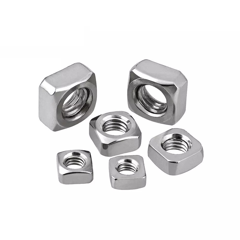 304 Stainless Steel Square Nuts M3 M4 M5 M6 M8 M10 M12(10pcs) - HomeDIYer