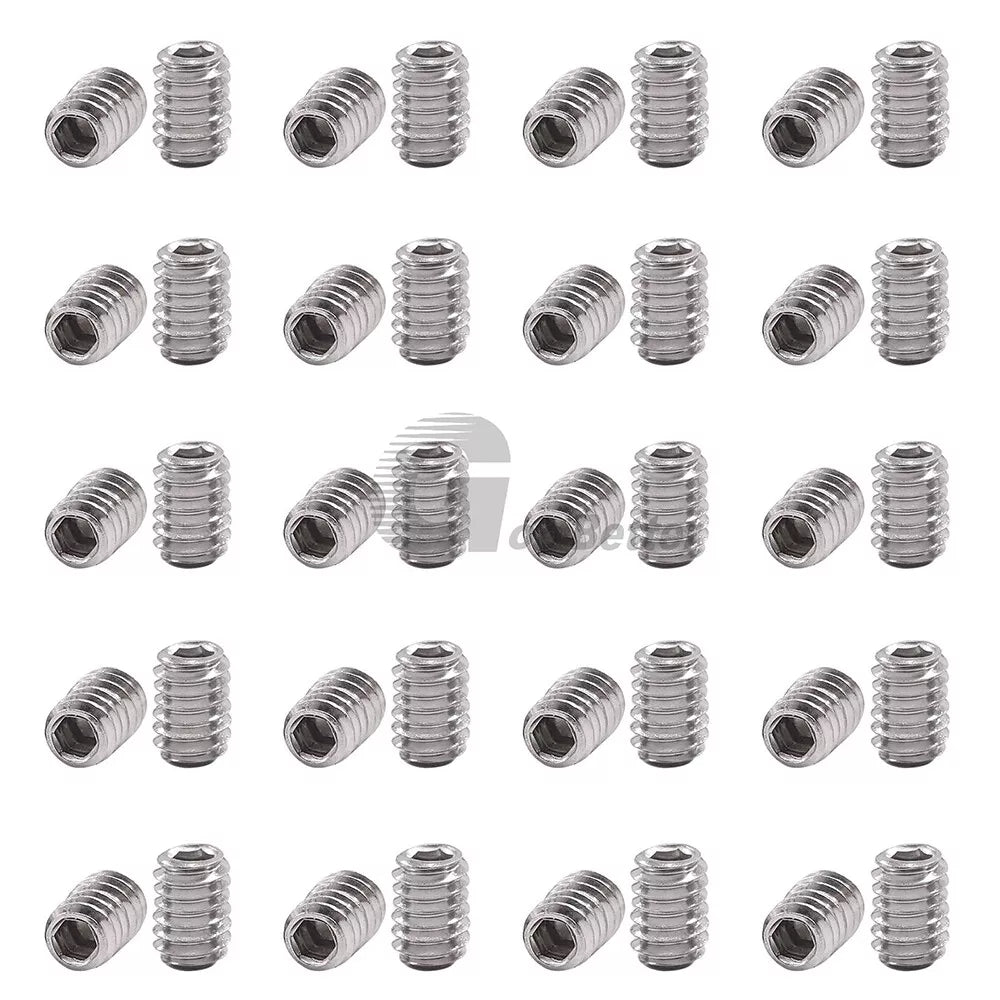 304 Stainless Steel Allen Flat end Grub Screws M10 M12 M14 M16 10Pcs - HomeDIYer