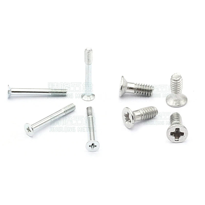 M2 M2.5 M2.6 Phillips Countersunk Head Machine Screws – Carbon Steel, 3–19mm
