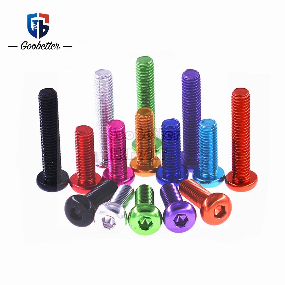 M3.5 Hex Socket Pan Head Screws — Color Anodized Aluminum Alloy, Multiple Lengths