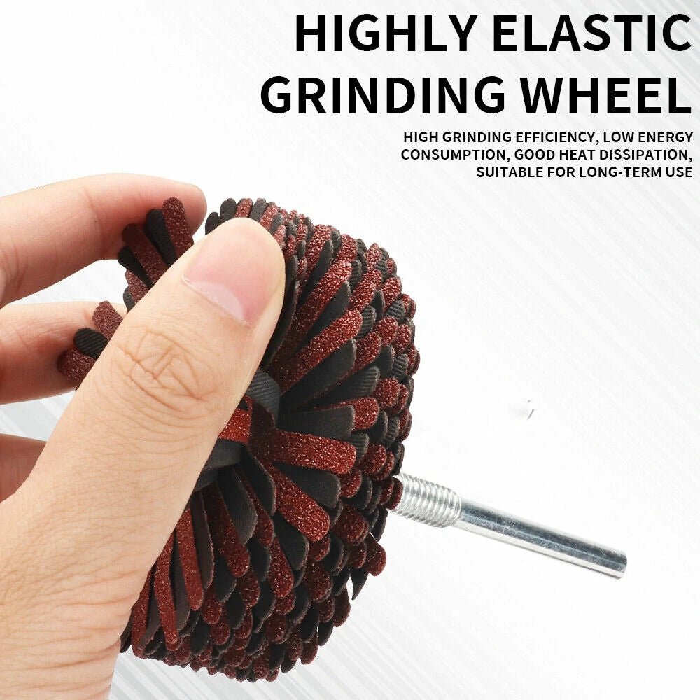 80*6mm shaft Mounted Sandpaper Wire Polishing Wheel Radial Abrasive Brush for Wood Irregular Surface Finish - HomeDIYer