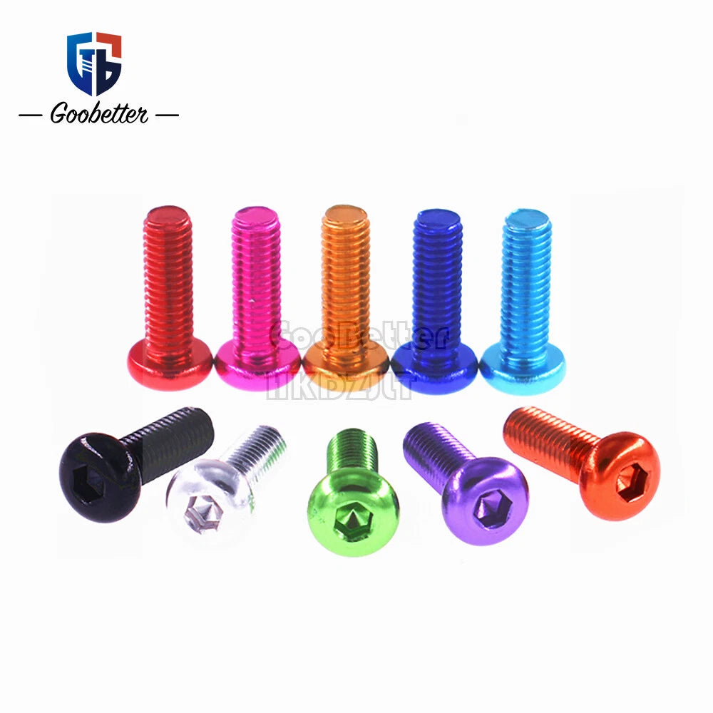 M3.5 Hex Socket Pan Head Screws — Color Anodized Aluminum Alloy, Multiple Lengths