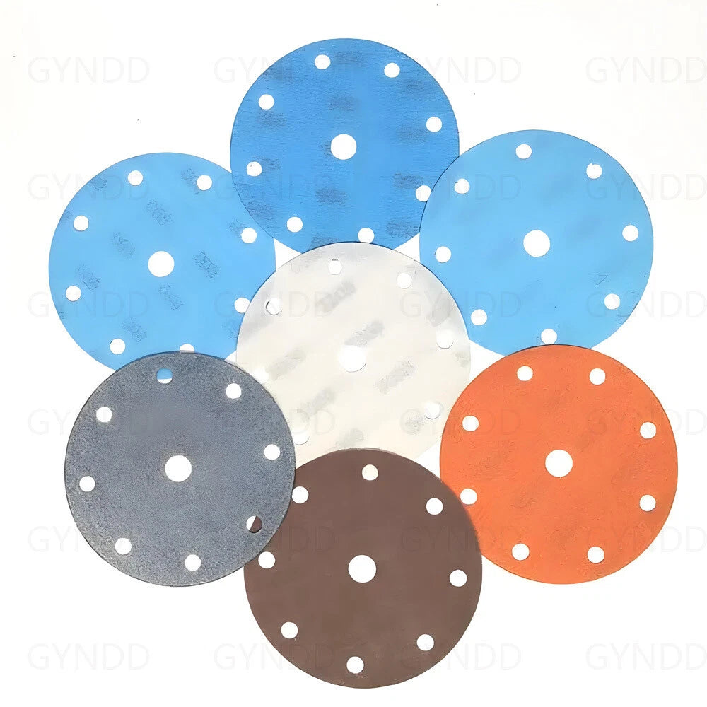 150mm Sanding Discs 6/9/15/17 Hole Sandpaper 600-5000 Grit Orbital Sander Pads