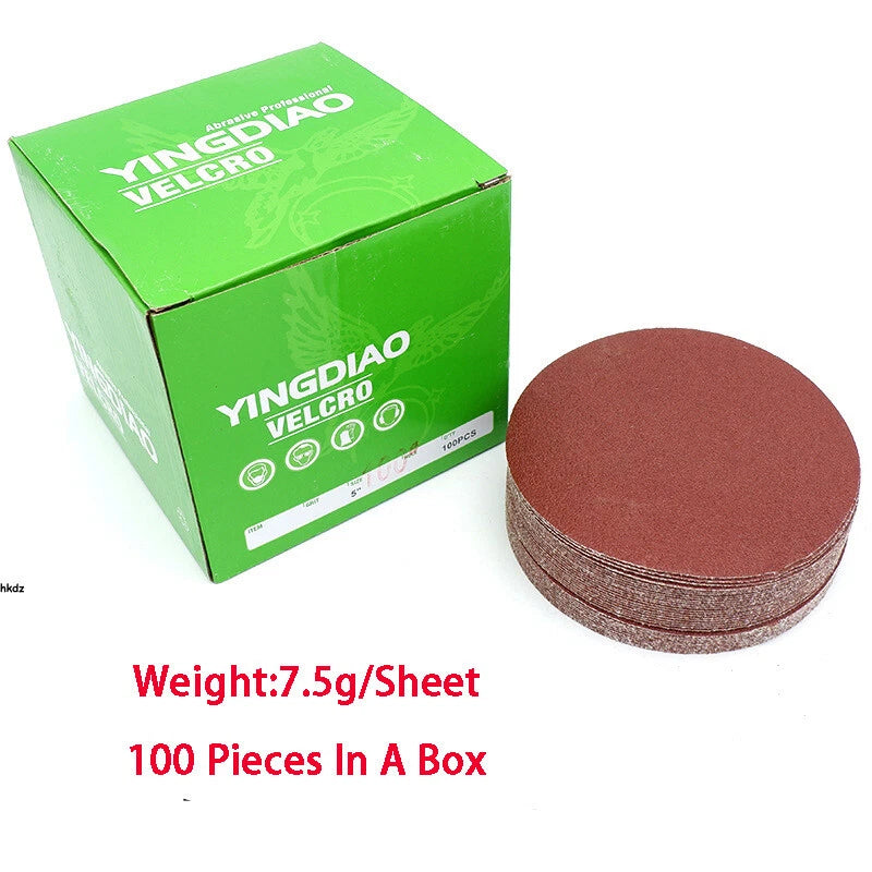 125mm 5"/150mm 6 Inch Sanding Grinding Pads Discs Sandpaper 80-1000# Hook & Loop
