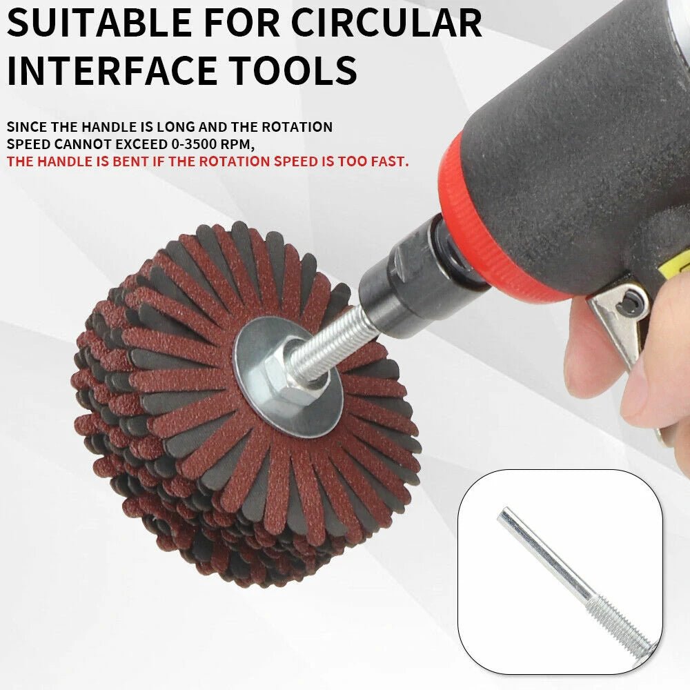 80*6mm shaft Mounted Sandpaper Wire Polishing Wheel Radial Abrasive Brush for Wood Irregular Surface Finish - HomeDIYer