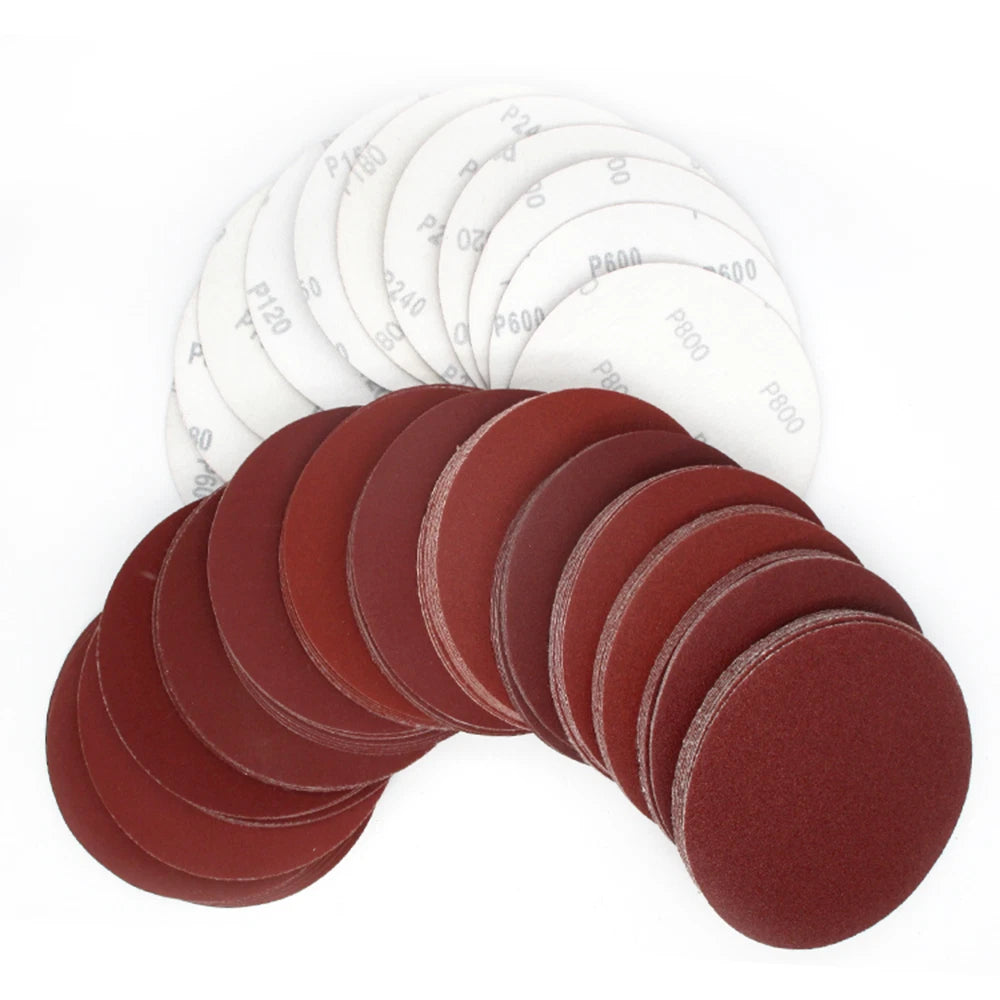 Dry 75/100/125/150 mm Red Abrasive Sanding Disc Hook Loop Sandpaper Grit 40-2000