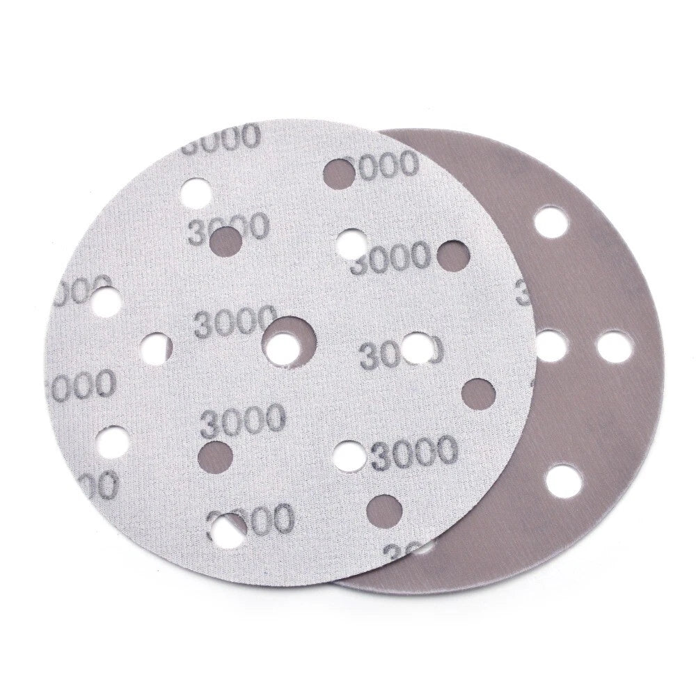 150mm 15 Hole 600~5000 Grit Wet/Dry Sanding Discs 5Inch Sandpaper Hook&Loop Pads