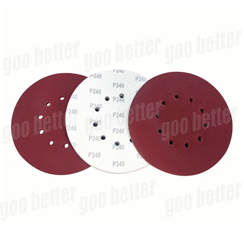 25/50PCS 225mm 9" Sanding Discs 10 Hole Hook and Loop Sandpaper 60-240 Grit