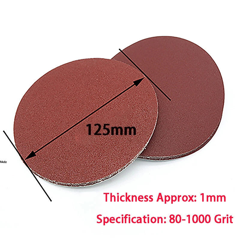 125mm 5"/150mm 6 Inch Sanding Grinding Pads Discs Sandpaper 80-1000# Hook & Loop
